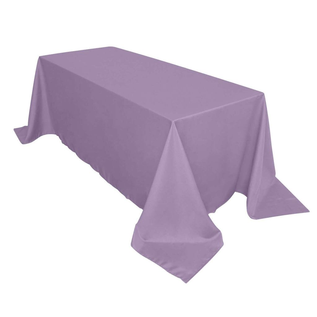 90x132in Rectangular Oblong Polyester Tablecloth Violet Amethyst