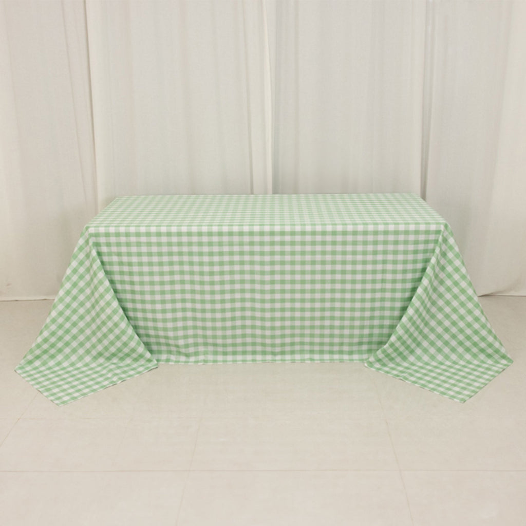 Polyester 90x132 Inch Rectangle Tablecloth White Sage Green