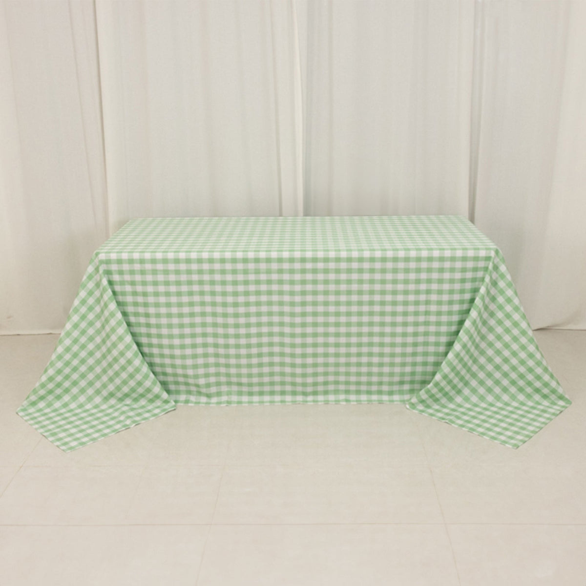 Polyester 90x132 Inch Rectangle Tablecloth White Sage Green