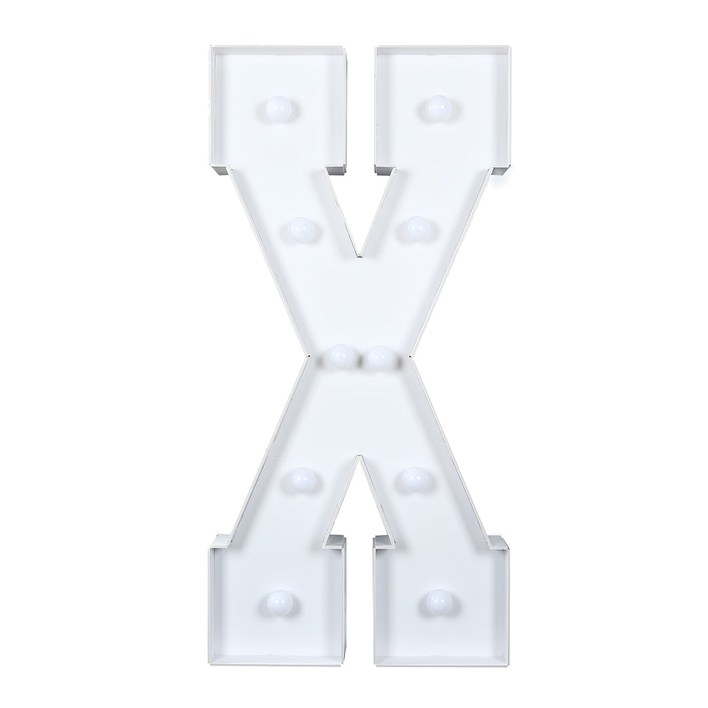 4ft Giant LED Marquee Light up Letter X Foam Board White