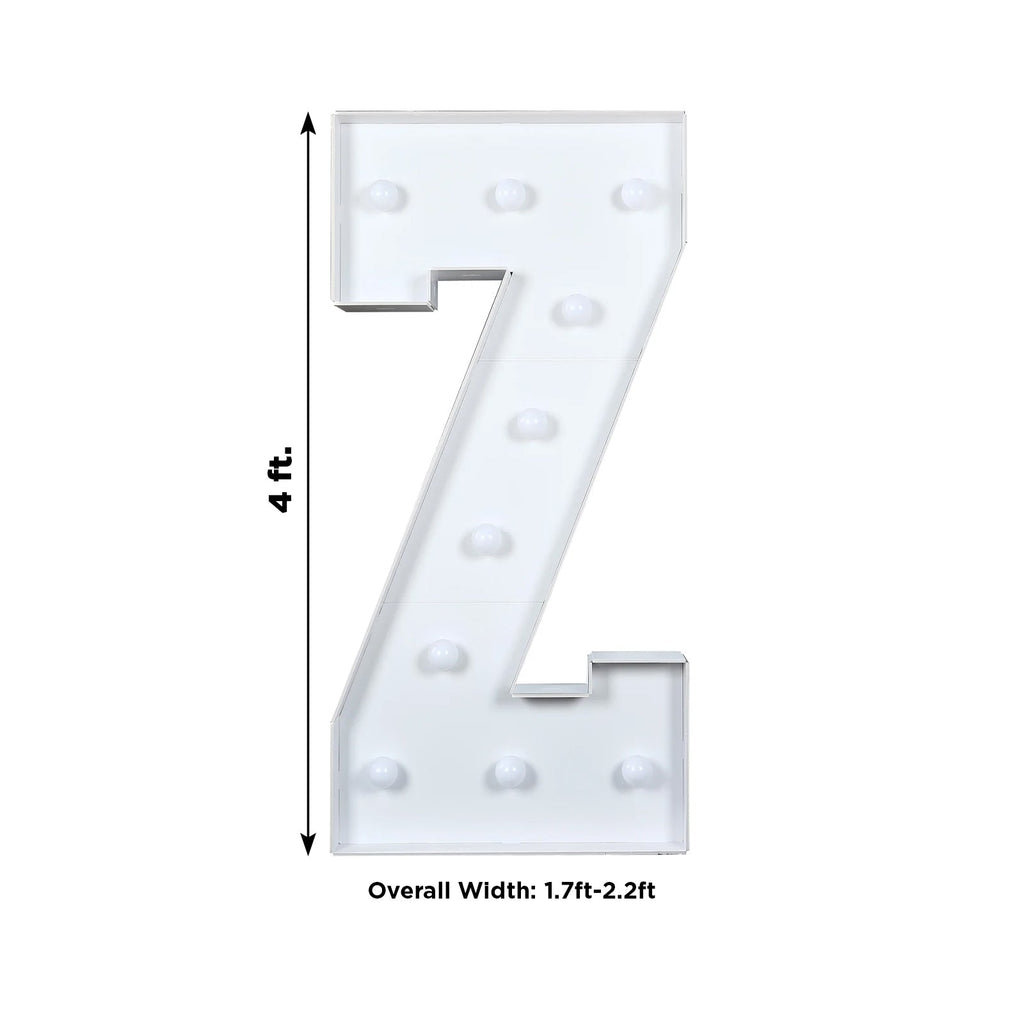 4ft Giant LED Marquee Light Up Letter Z White