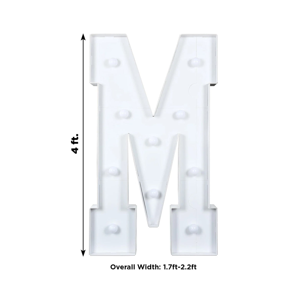 Giant LED Marquee Light Up Letter M 4ft White