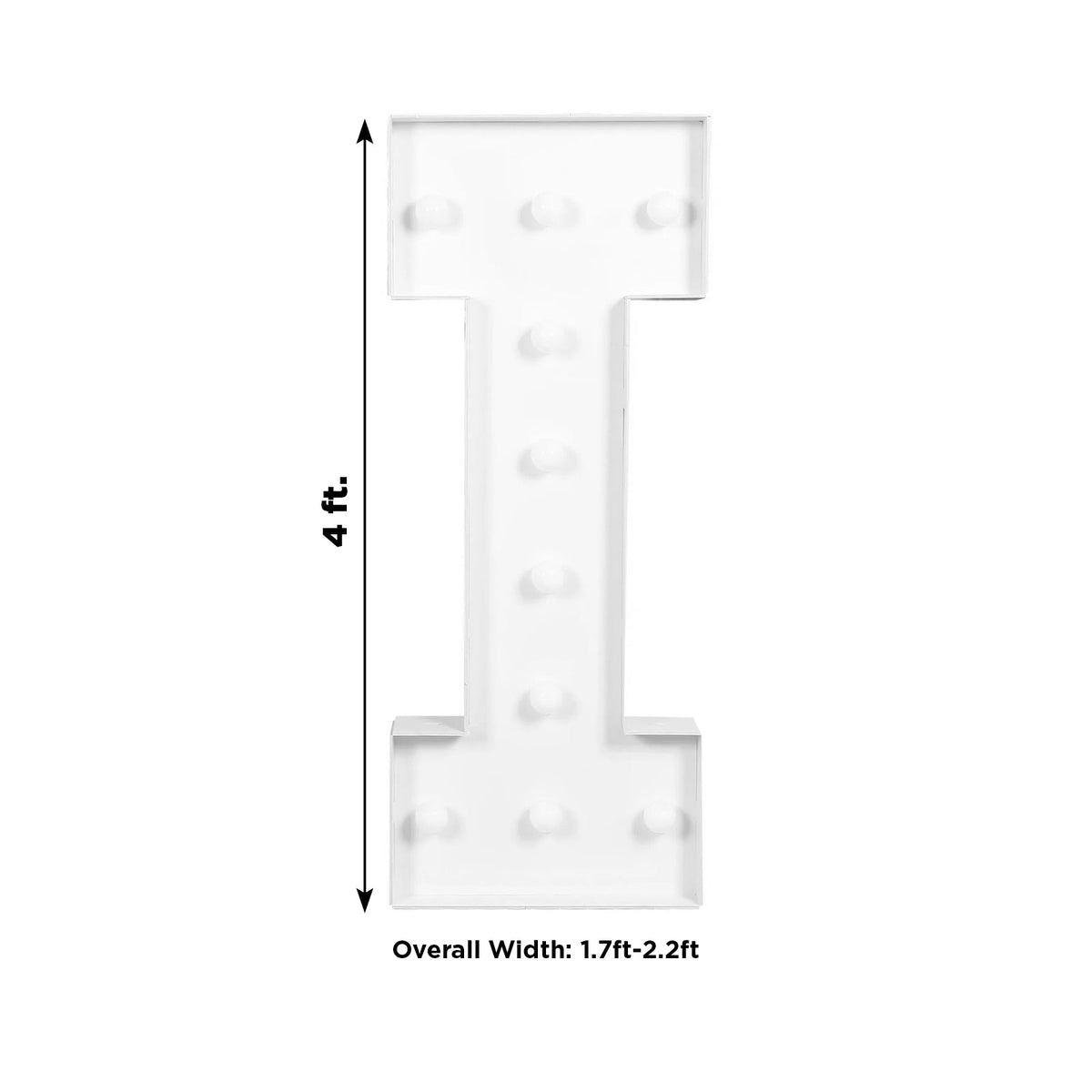 4ft Giant LED Marquee Light Up Letter I White