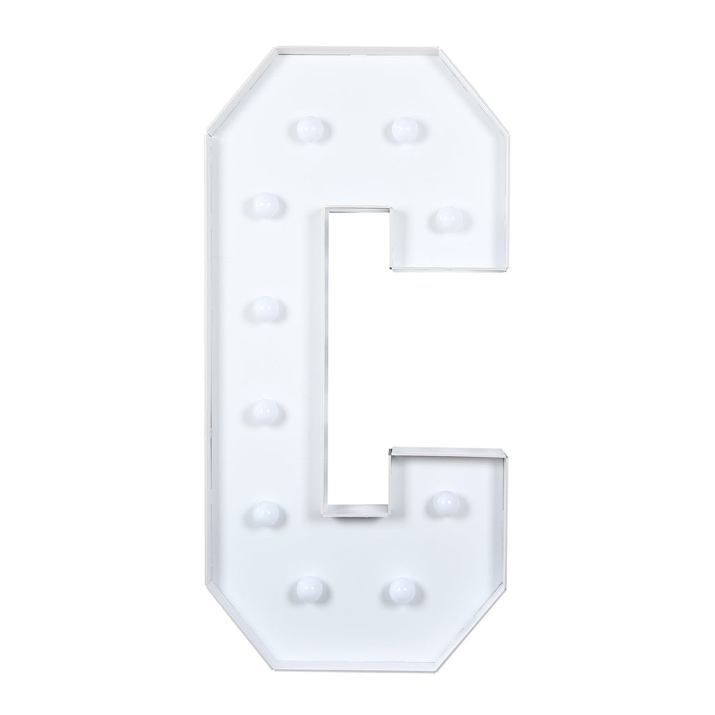 4ft Giant LED Marquee Light Up Letter C White