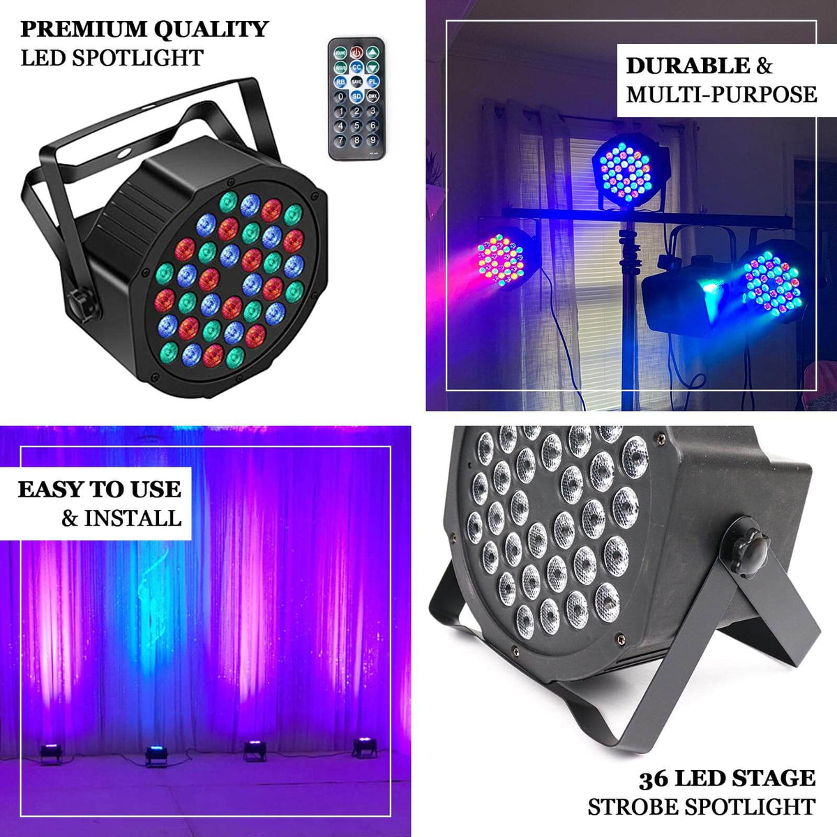 36 LED DJ Stage Uplight 220V RGB Sound Activated Par Light