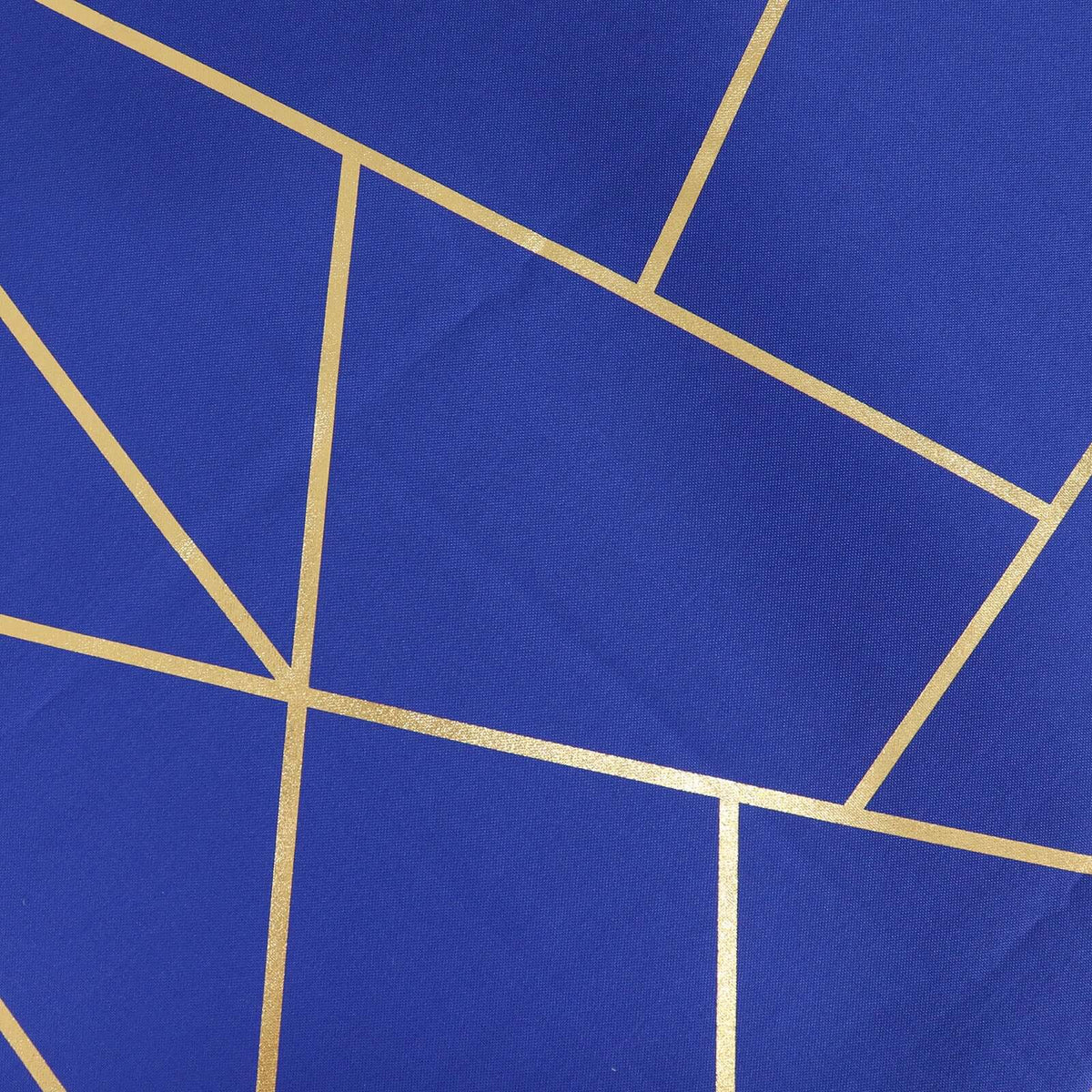 Polyester 90x132 Inch Rectangle Tablecloth Royal Blue with Gold Foil