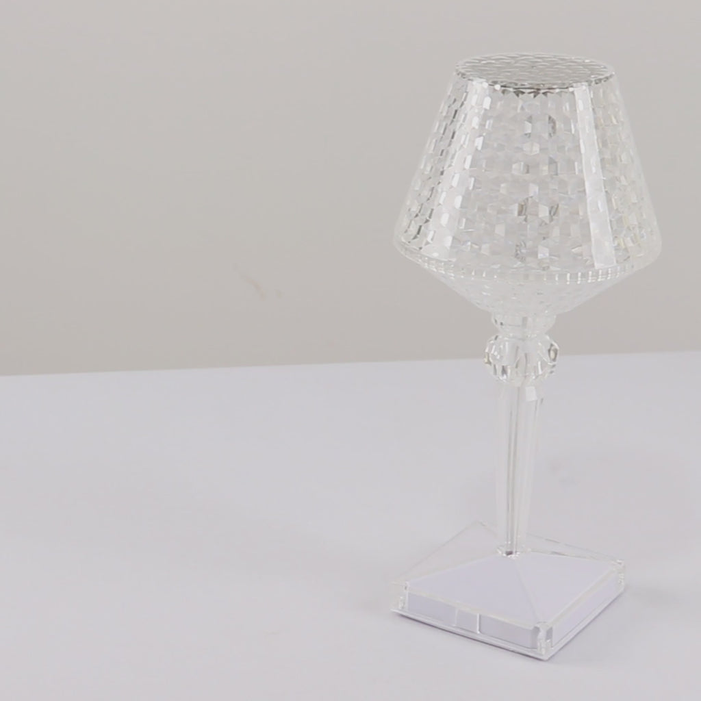 10.5" Acrylic LED Table Lamp Wine Cup Clear