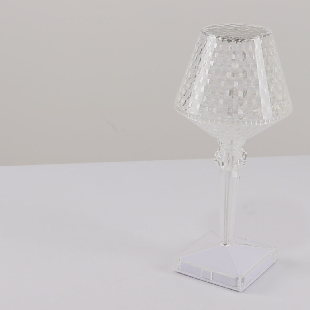 10.5" Acrylic LED Table Lamp Wine Cup Clear