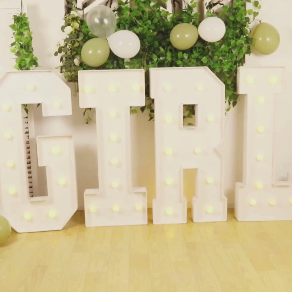 4ft Giant LED Marquee Light Up Letter I White
