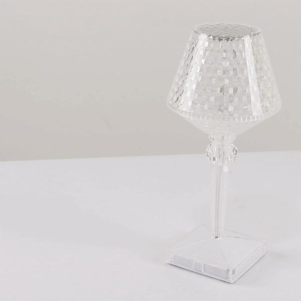 10.5" Acrylic LED Table Lamp Wine Cup Clear