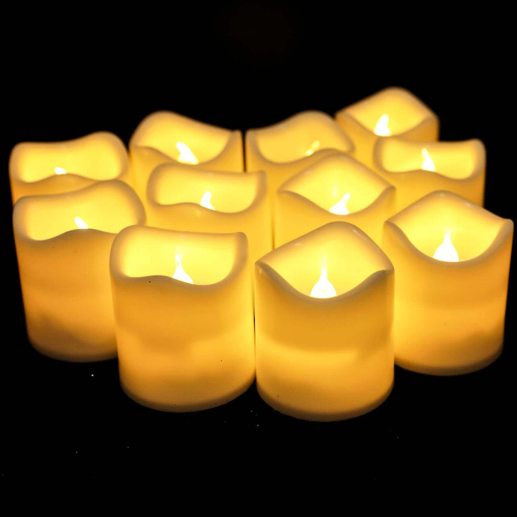 12-Pack 2x1.75in Classic LED Votive Candles White