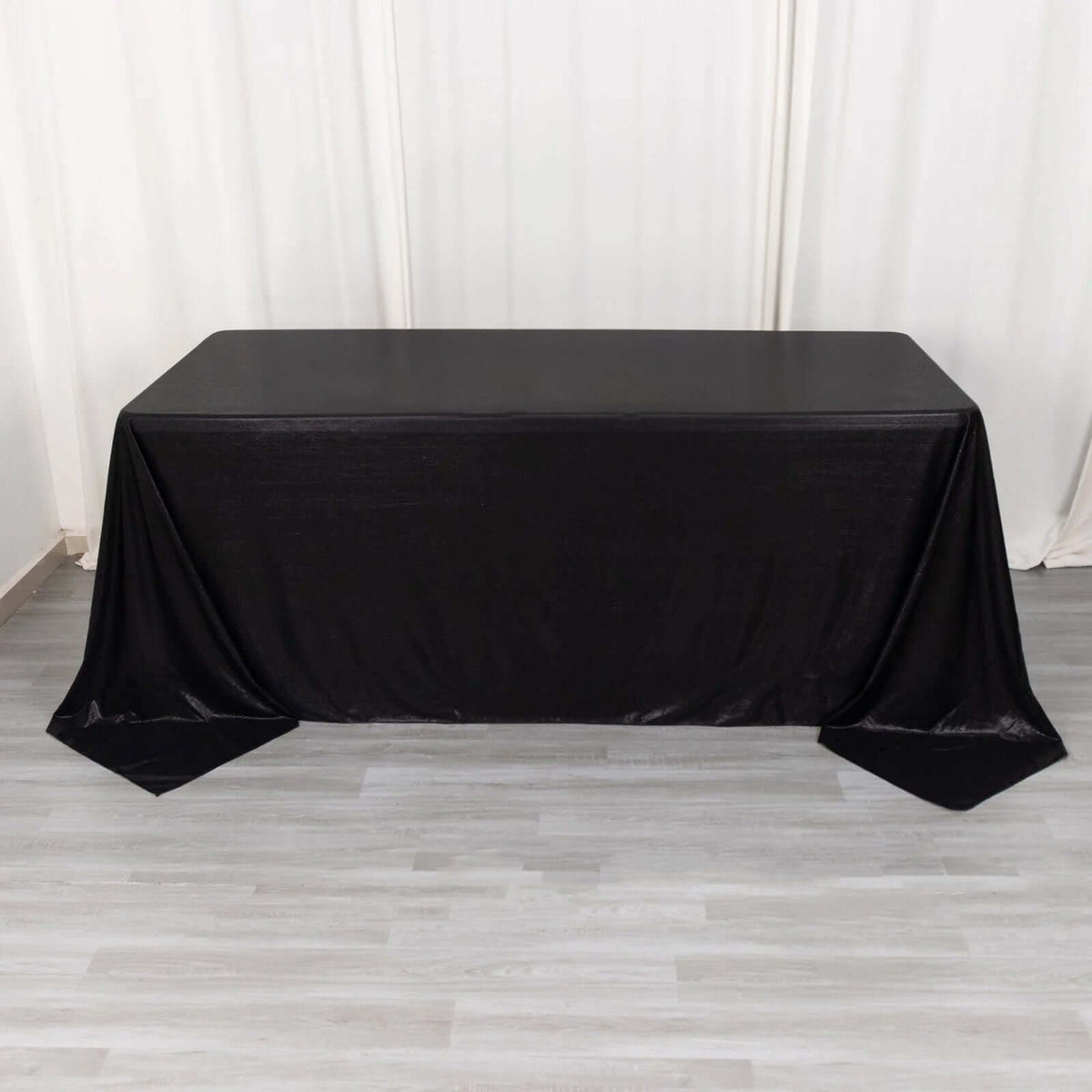 90x132 Inch Rectangular Oblong Sequin Dots Polyester Tablecloth Black