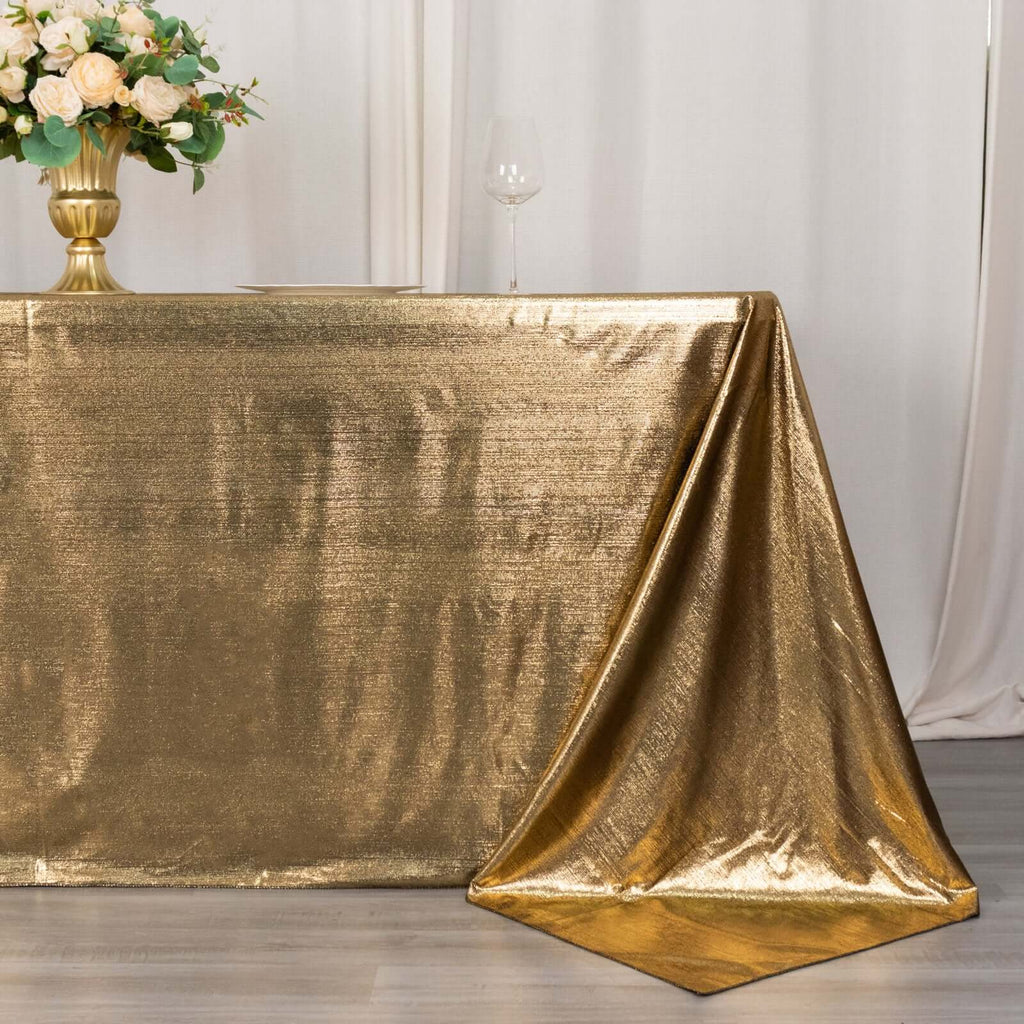 Sequin Dots Polyester Tablecloth 90x132 Antique Gold