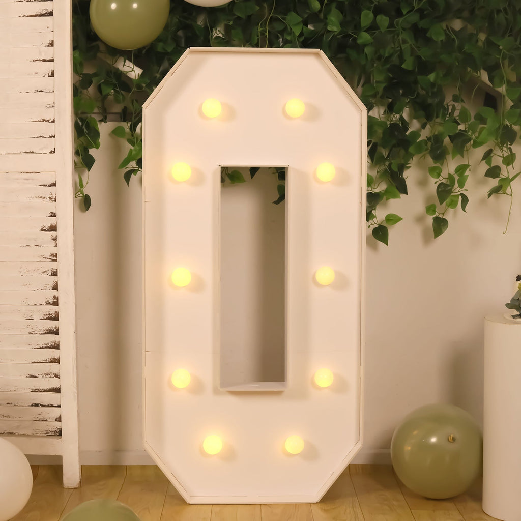 4ft Giant LED Marquee Light Up Letter O White