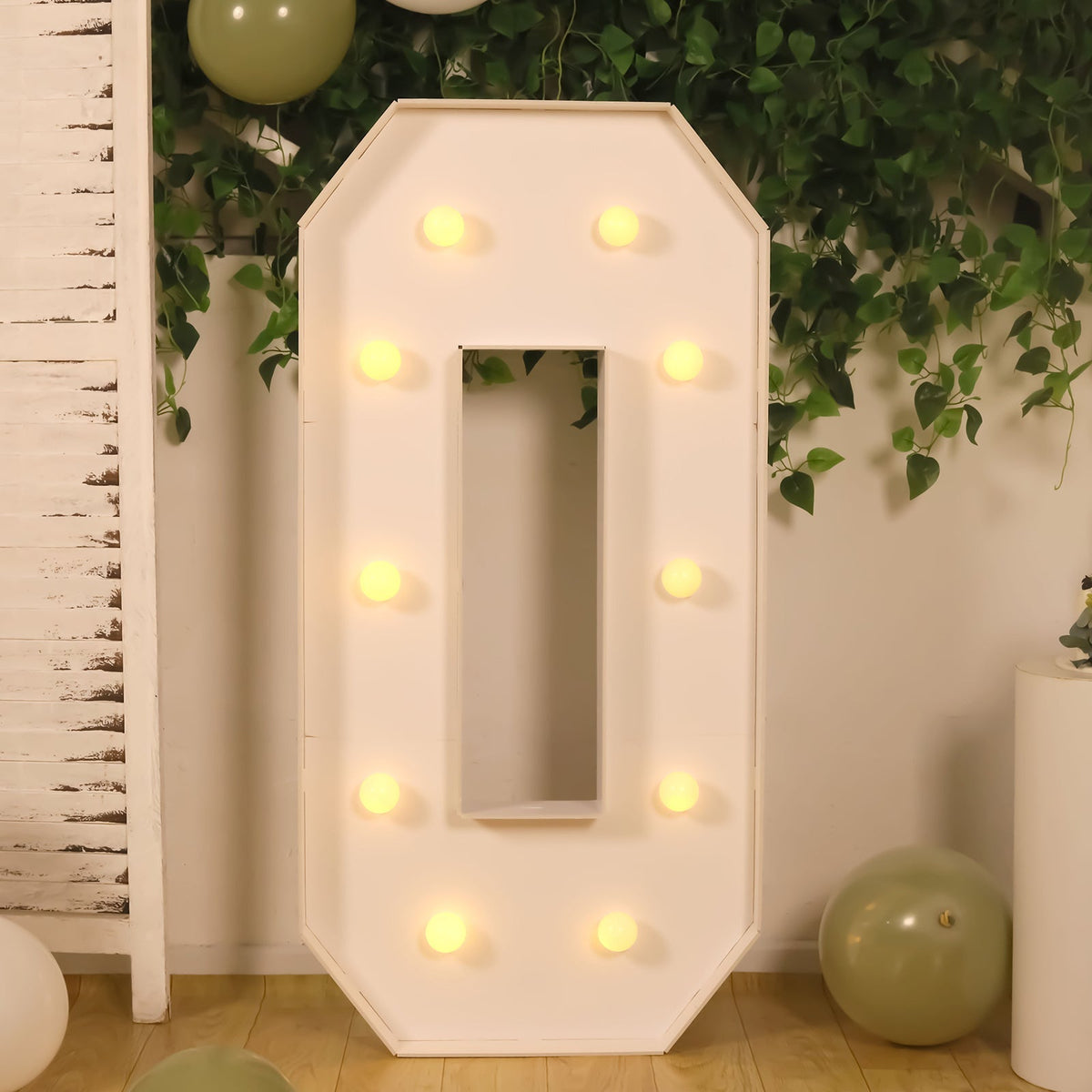 4ft Giant LED Marquee Light Up Letter O White