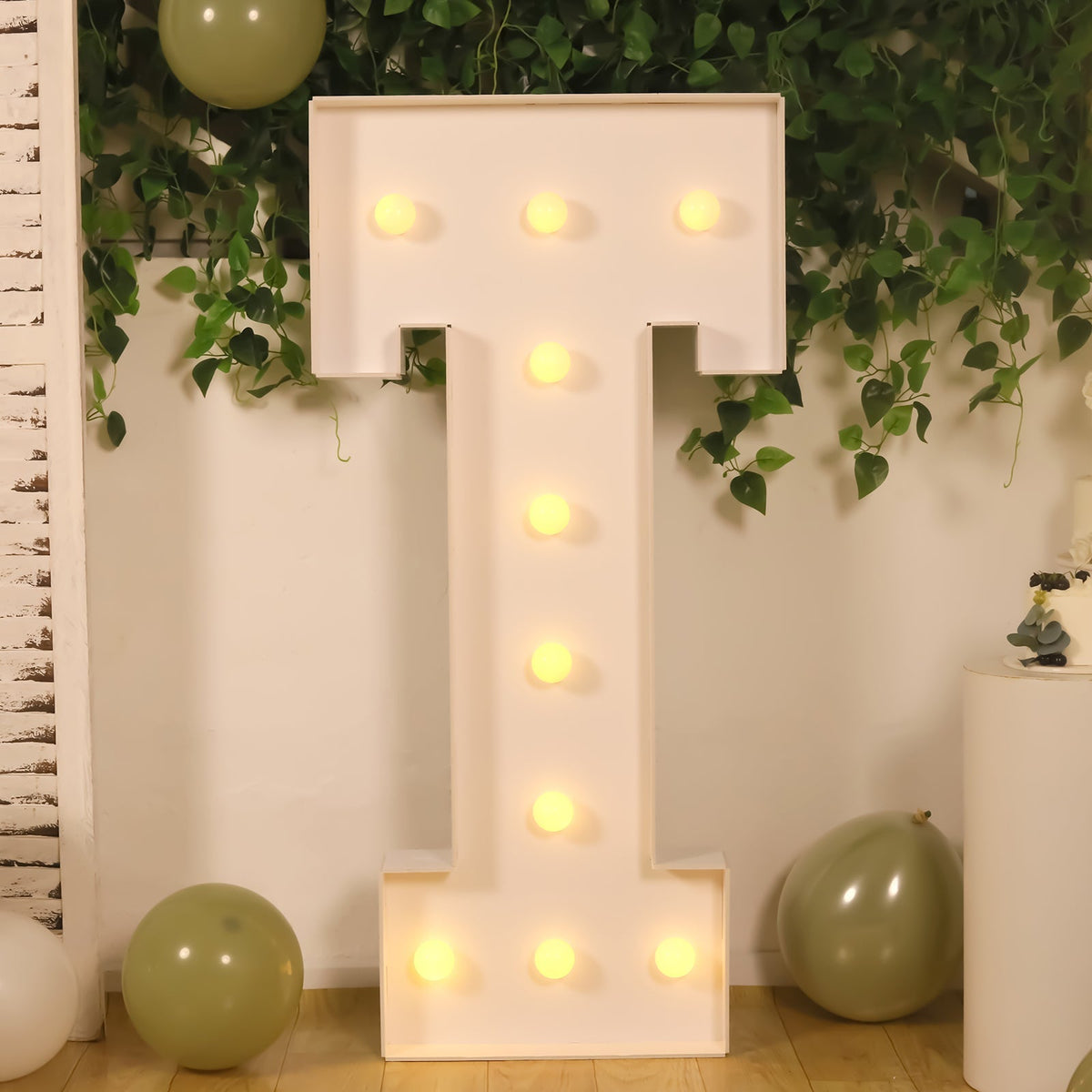 LED Marquee Light Up Letter T 4ft White