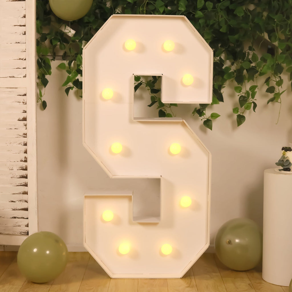 Giant LED Marquee Light Up Letter S 4ft White