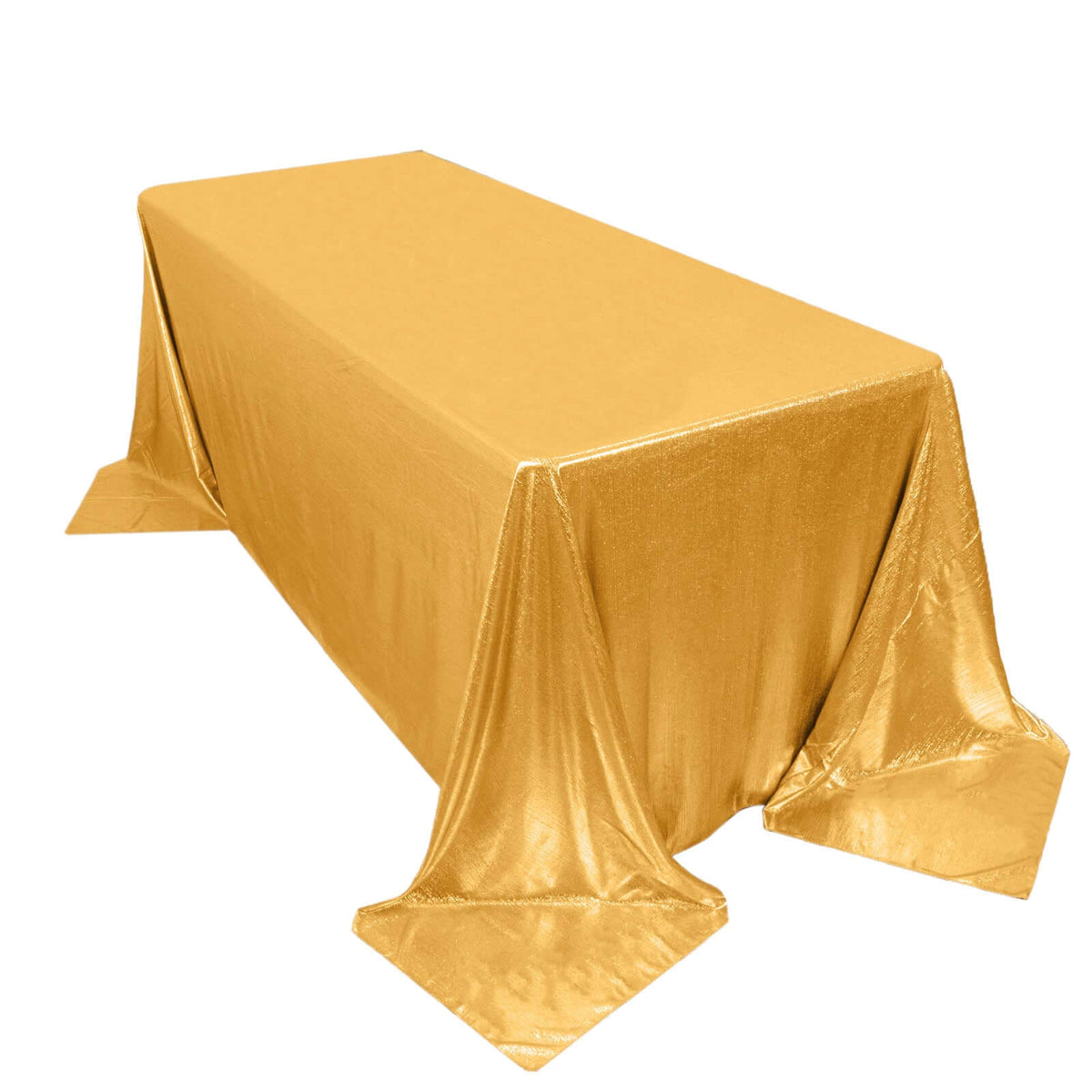 Sequin Dots Polyester 90x132 Inch Rectangle Tablecloth Gold