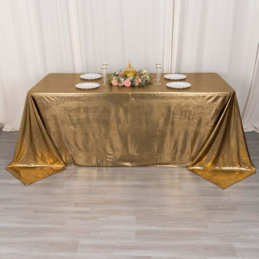 Sequin Dots Polyester Tablecloth 90x132 Antique Gold
