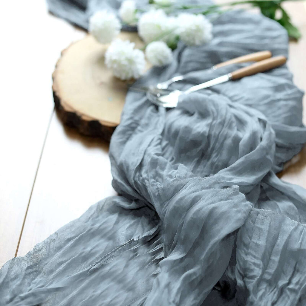 Gauze Cheesecloth 10ft Table Runner Dusty Blue Rustic Boho Style