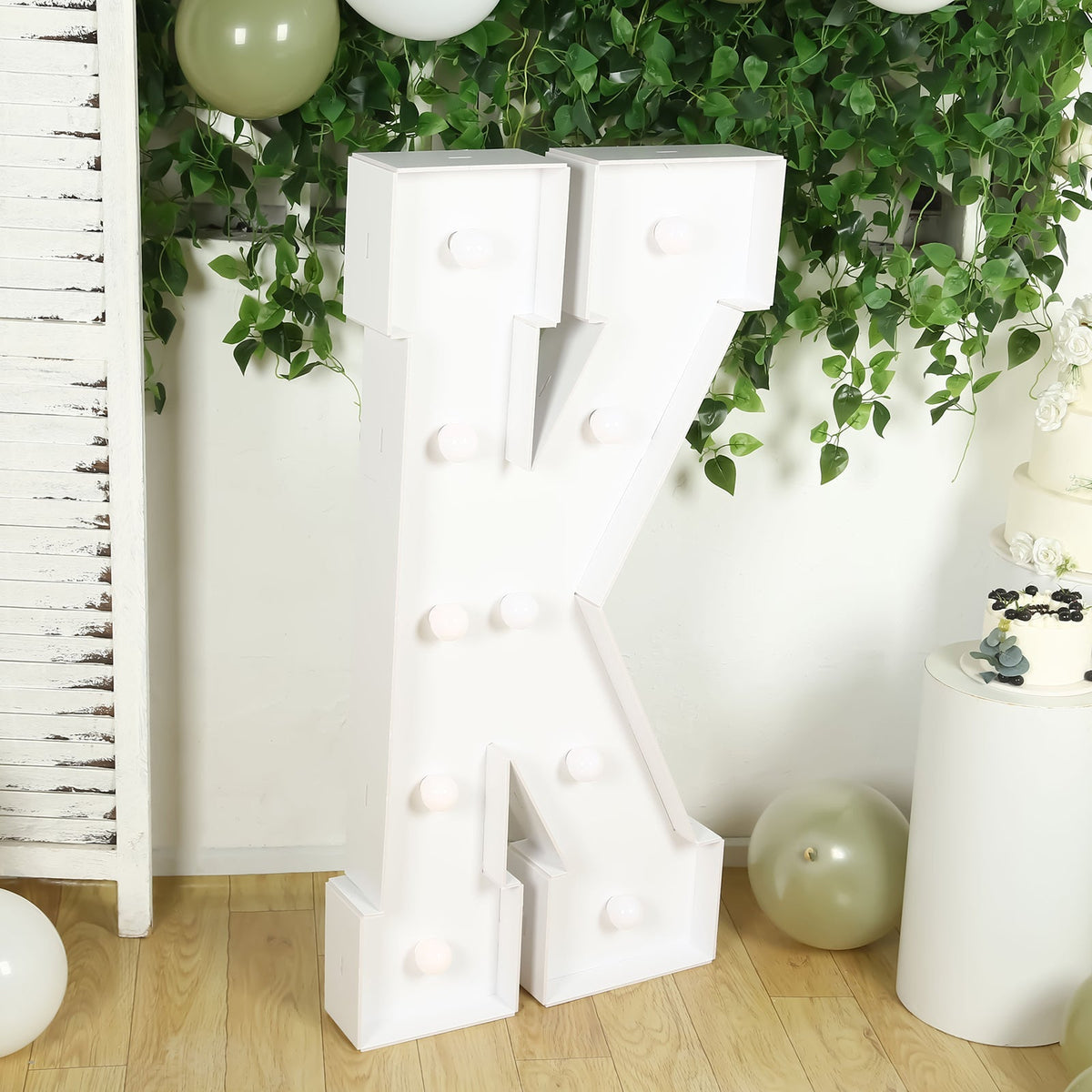 Giant LED Marquee Light Up Letter K 4ft White