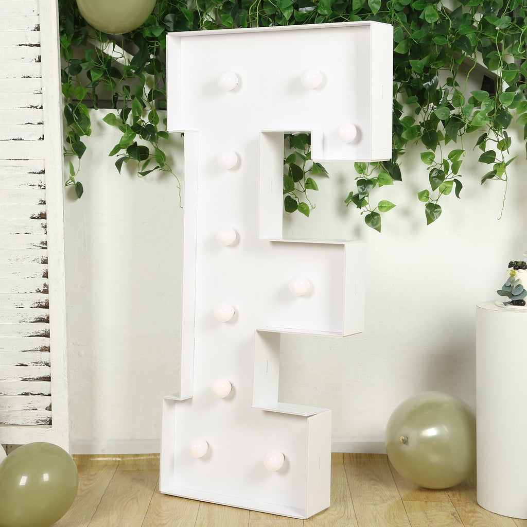 Giant 4ft LED Marquee Light Up Letter F White