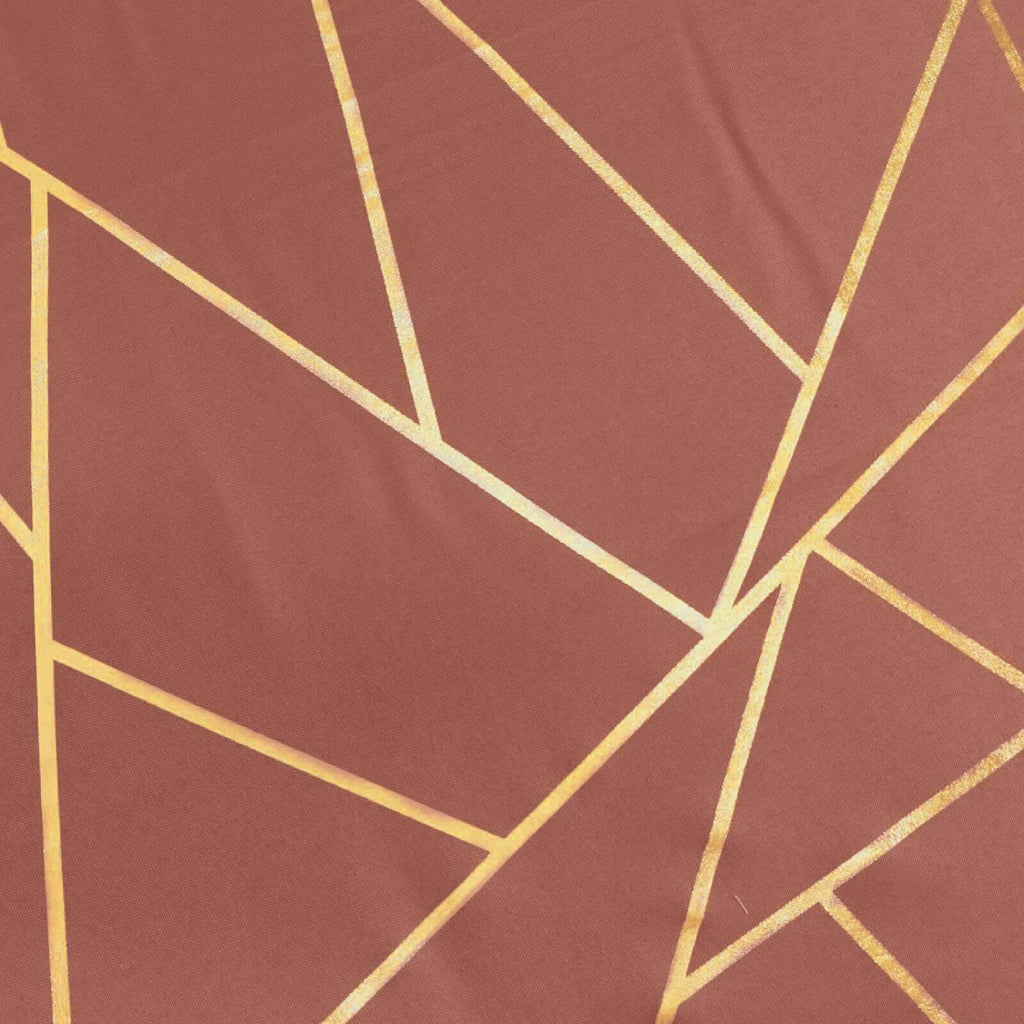 90x132in Rectangular Oblong Polyester Tablecloth Terracotta Gold