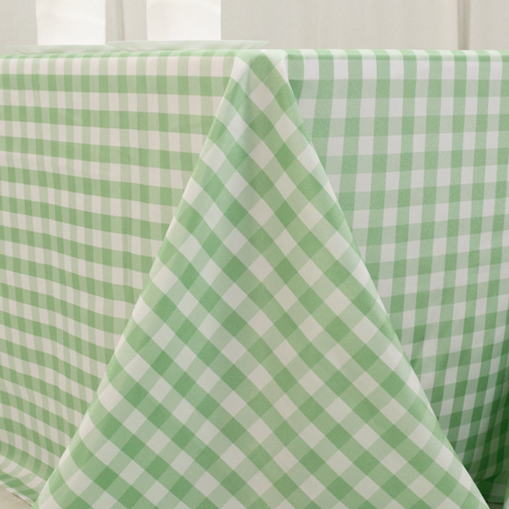 Polyester 90x132 Inch Rectangle Tablecloth White Sage Green