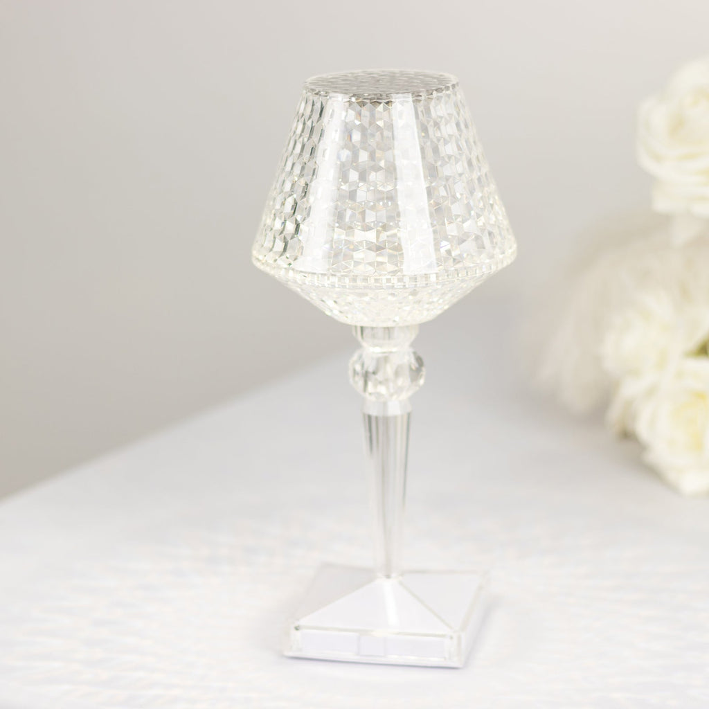 10.5" Acrylic LED Table Lamp Wine Cup Clear