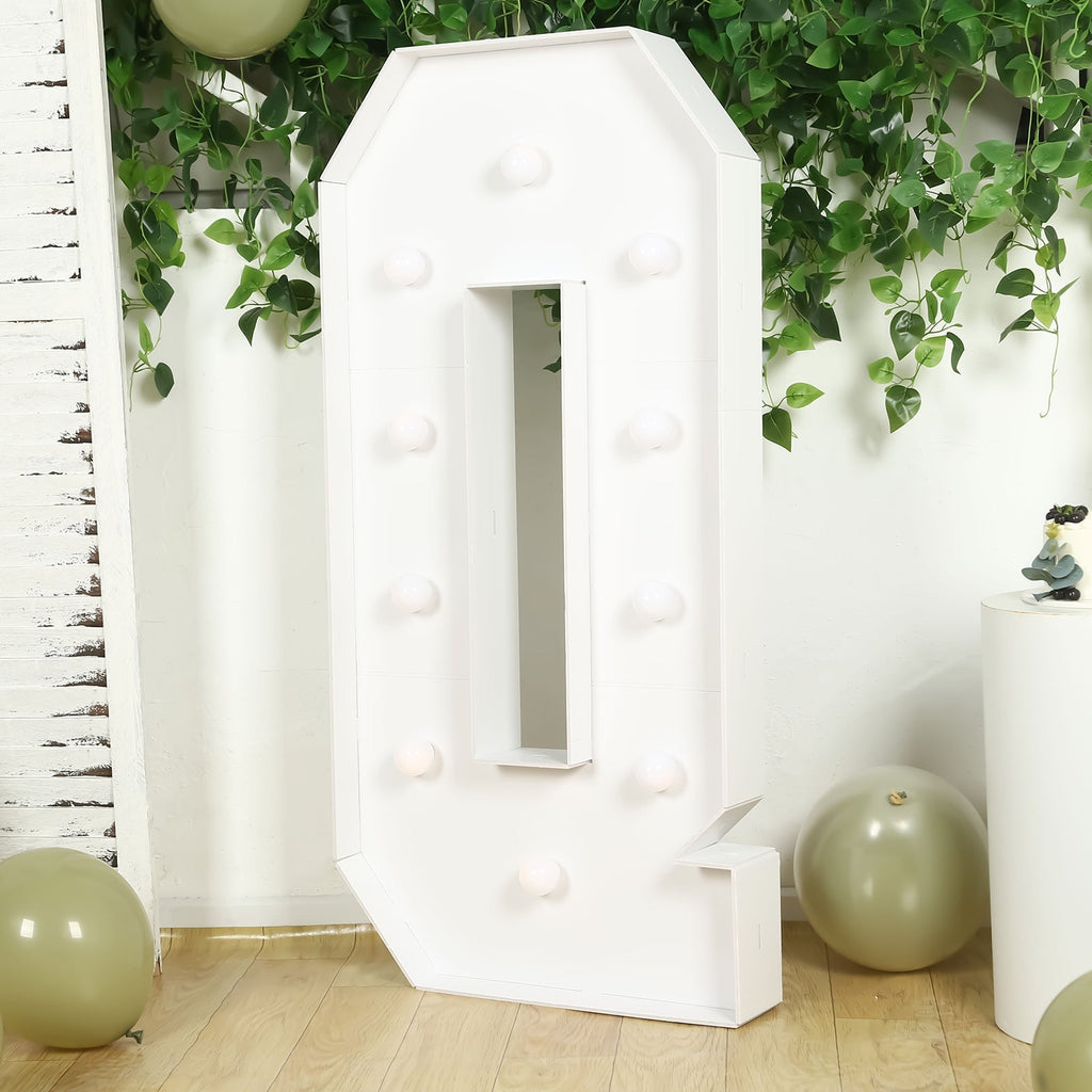 4ft Giant LED Marquee Light Up Letter Q White Foam Board