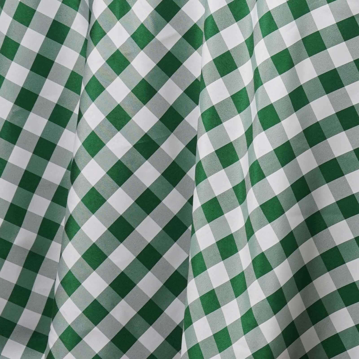 Polyester 90x132 Inch Oblong Checkered Tablecloth White Green