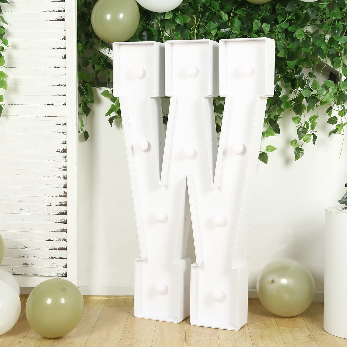 4ft Pre-Cut Foam Board Giant LED Marquee Light Letter W White