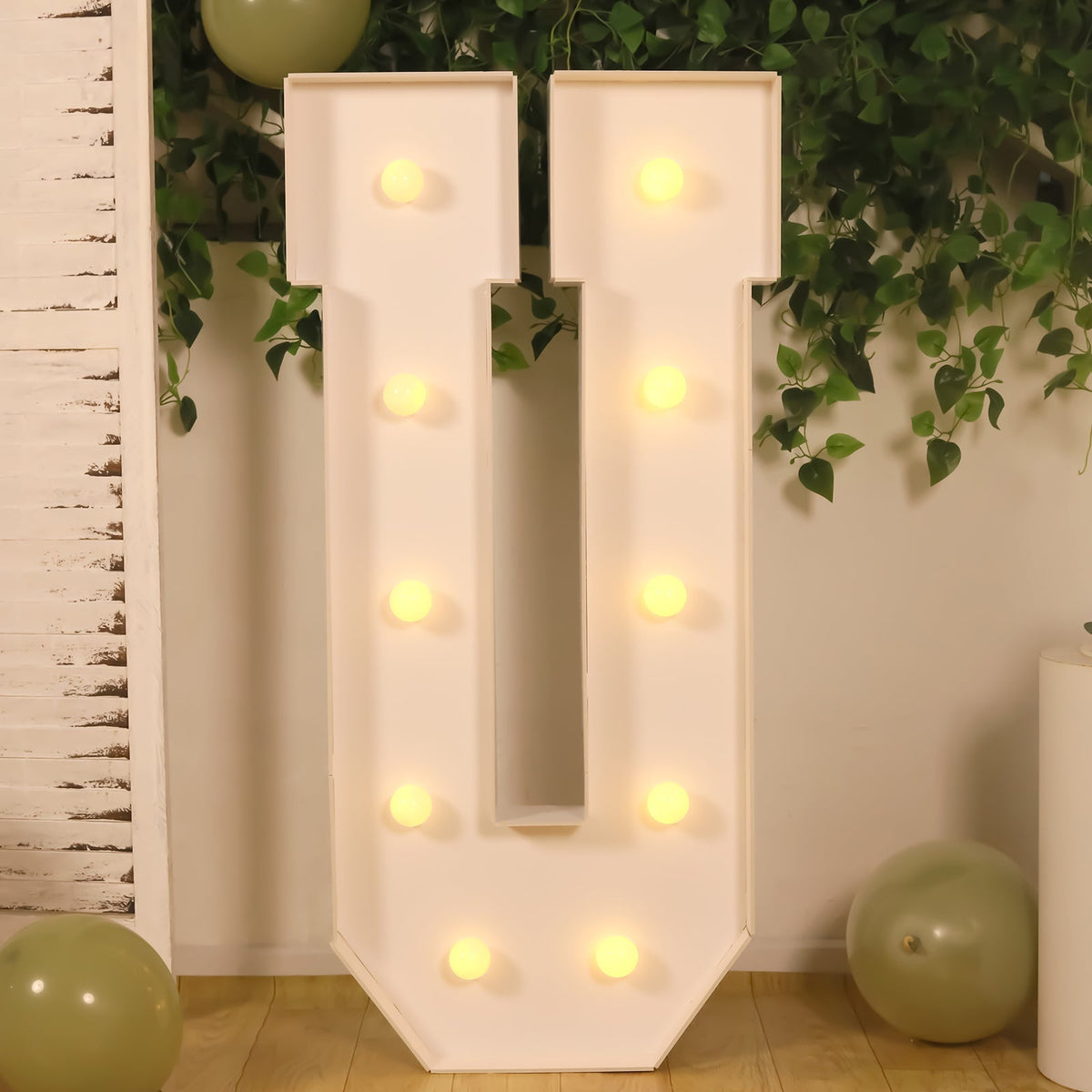 Giant 4ft LED Marquee Light Up Letter U White