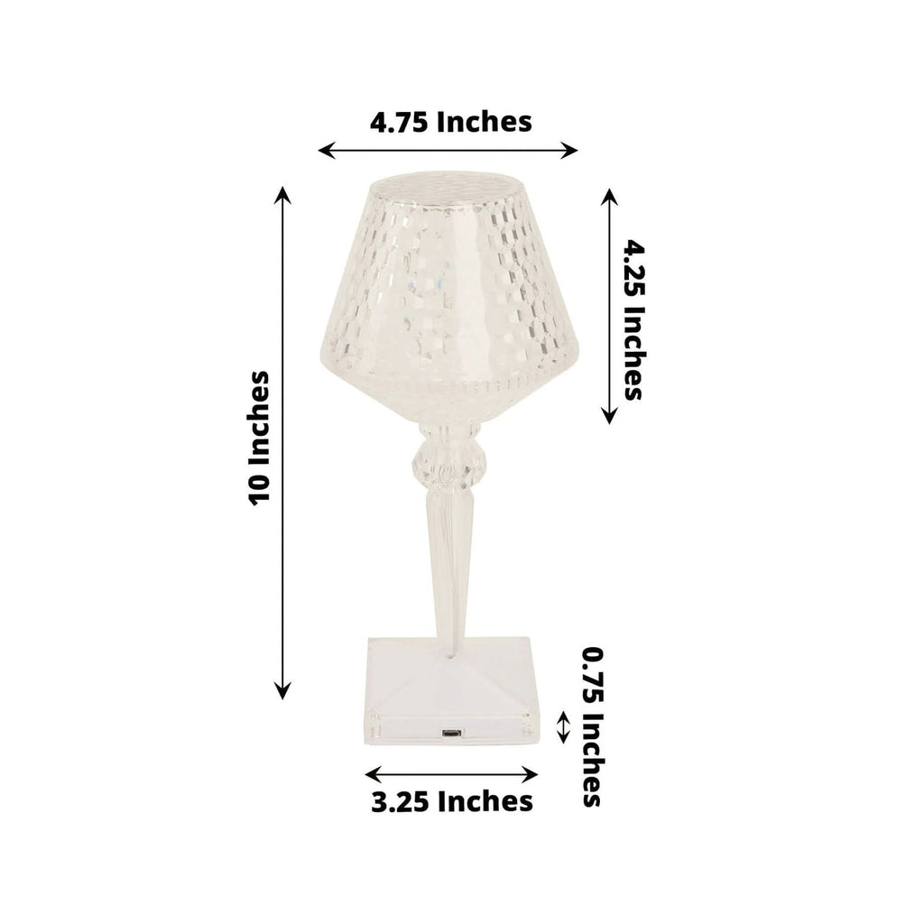 10.5" Acrylic LED Table Lamp Wine Cup Clear
