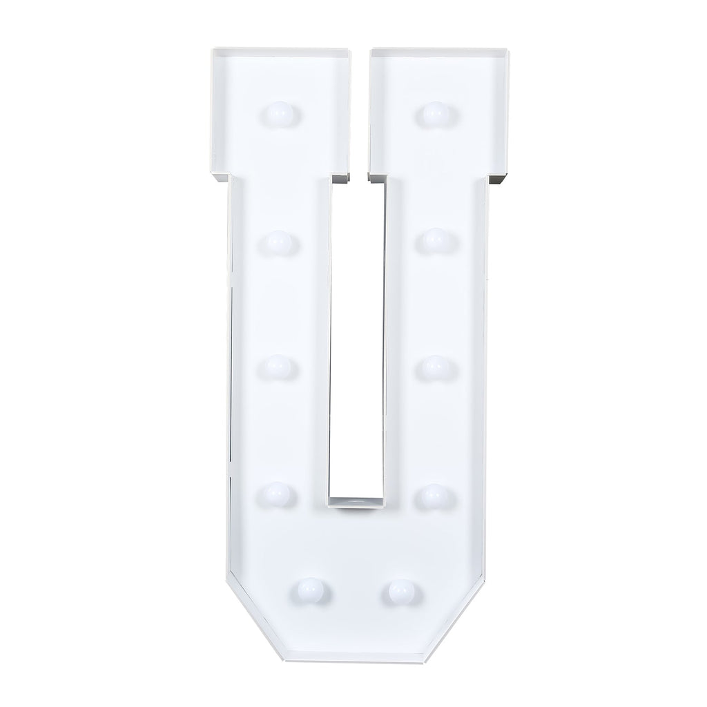 Giant 4ft LED Marquee Light Up Letter U White