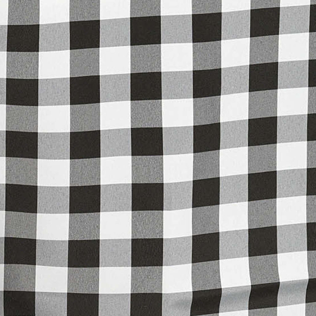 90x132in Rectangular Oblong Polyester Tablecloth White/Black