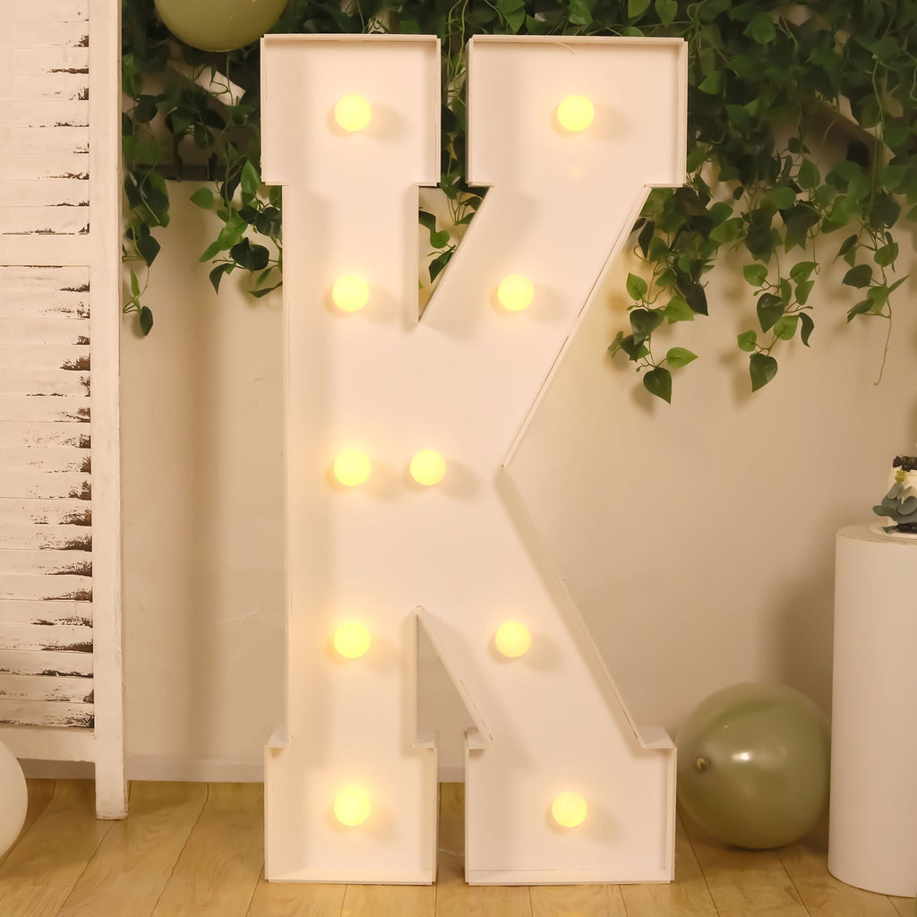 Giant LED Marquee Light Up Letter K 4ft White