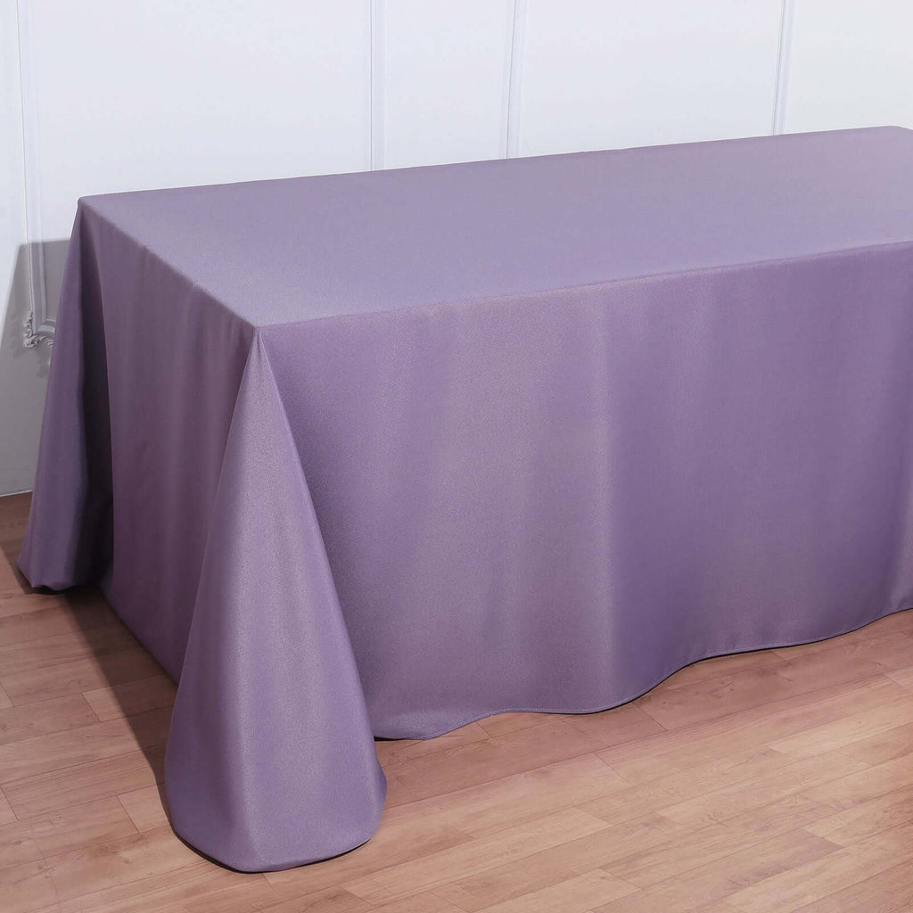 90x132in Rectangular Oblong Polyester Tablecloth Violet Amethyst