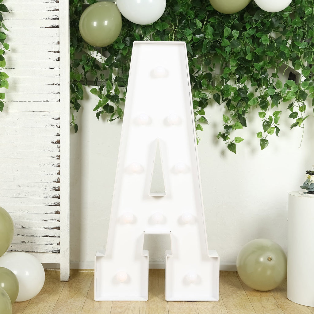 4ft Pre-Cut Foam Board Giant LED Marquee Light Letter A White
