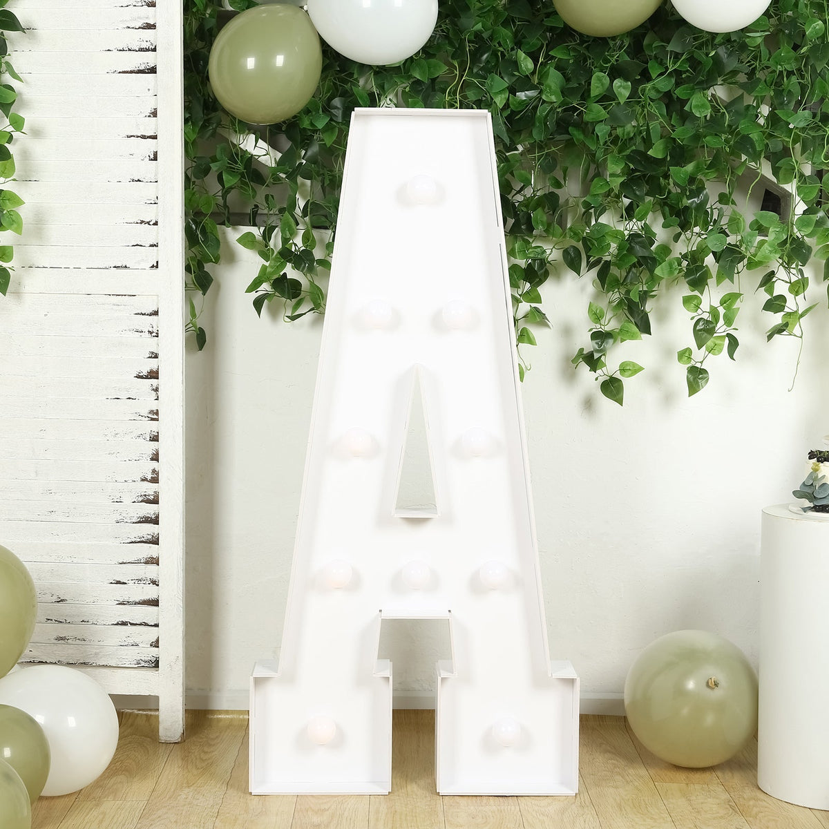 4ft Pre-Cut Foam Board Giant LED Marquee Light Letter A White