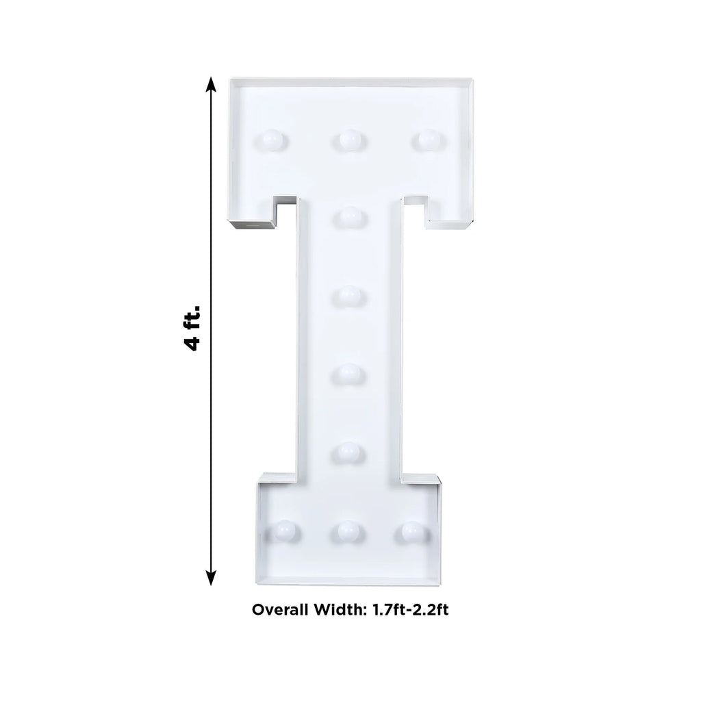 LED Marquee Light Up Letter T 4ft White
