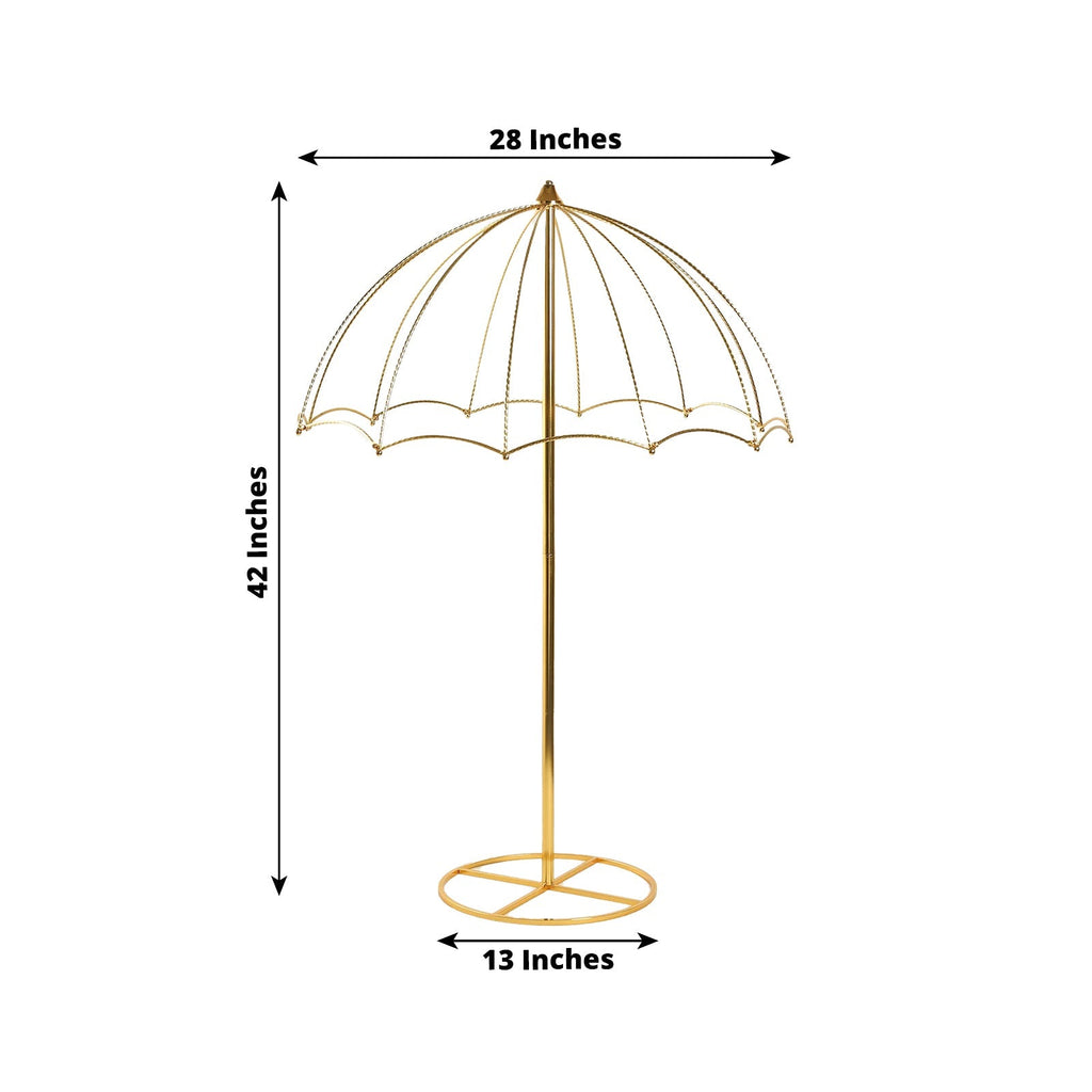 42in Umbrella Design Metal Wedding Centerpiece Stand Gold