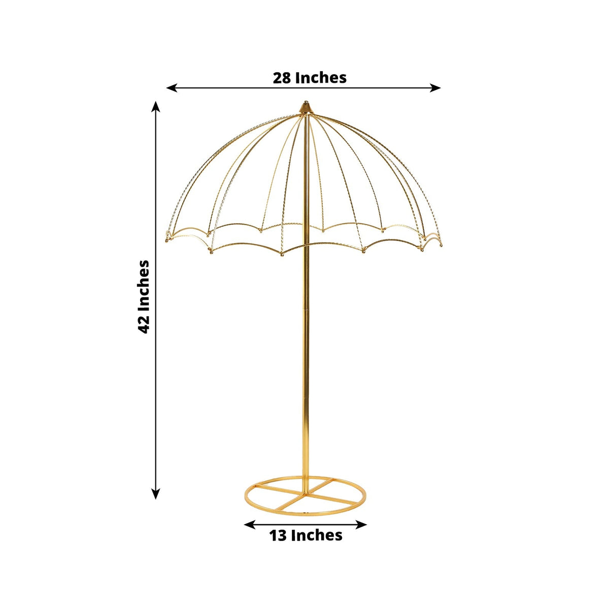 42in Umbrella Design Metal Wedding Centerpiece Stand Gold