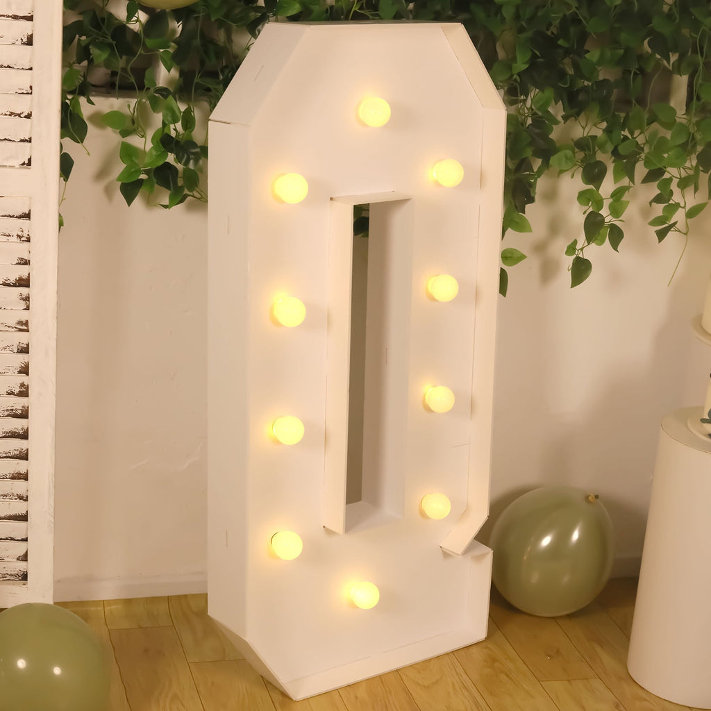 4ft Giant LED Marquee Light Up Letter Q White Foam Board
