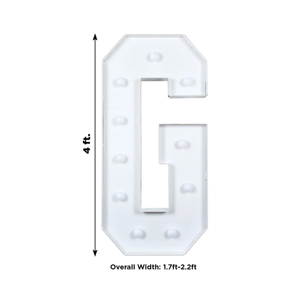 4ft Giant LED Marquee Light up Letter G White