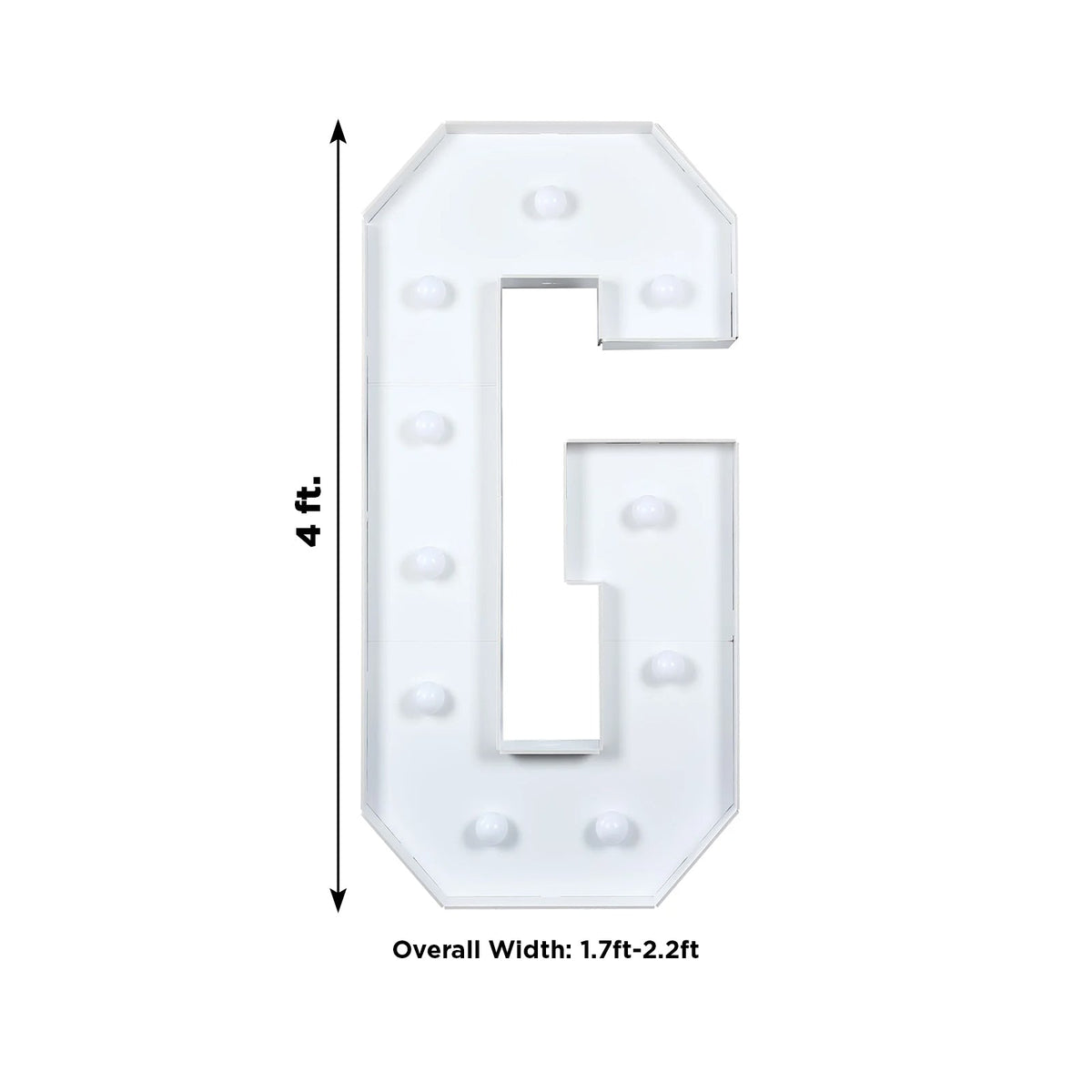 4ft Giant LED Marquee Light up Letter G White