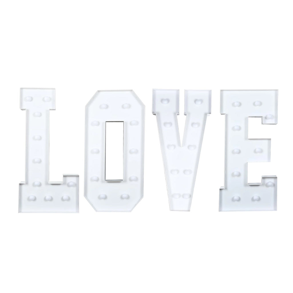 4ft Giant LED Marquee Light Up Letters LOVE Pre-Cut Foam Board White