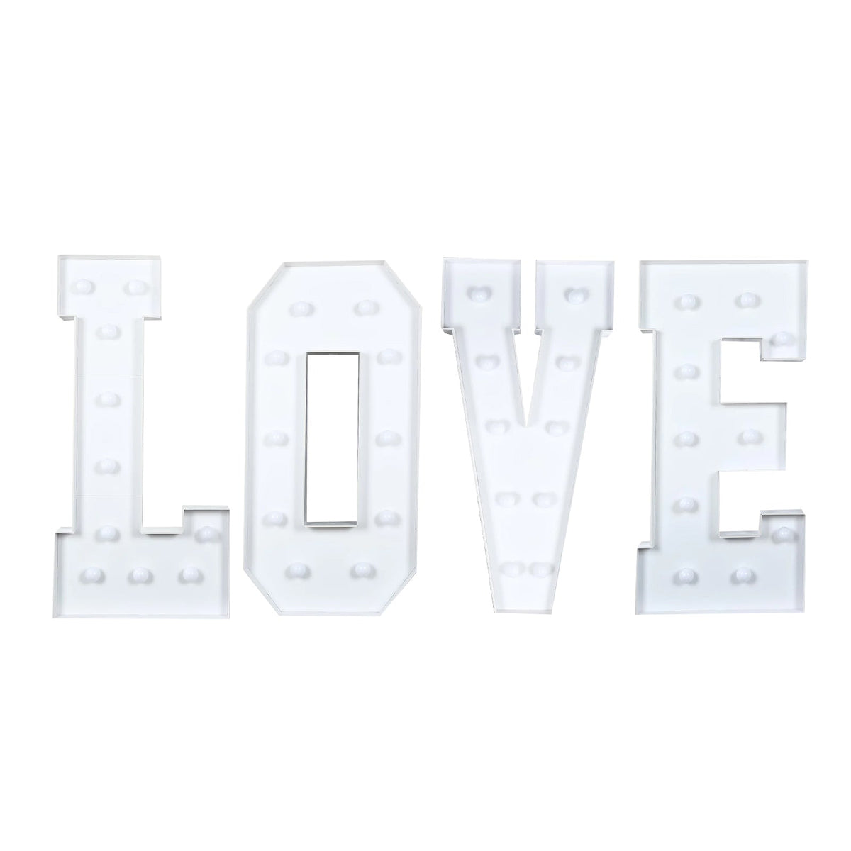 4ft Giant LED Marquee Light Up Letters LOVE Pre-Cut Foam Board White