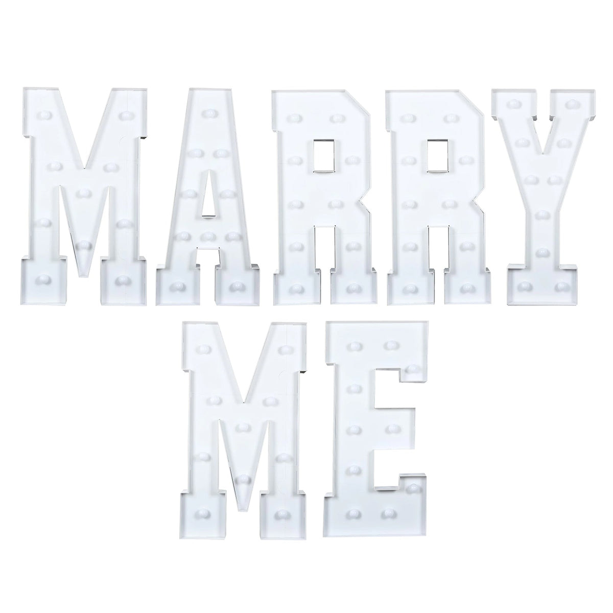 4ft Pre-Cut Foam Board Giant LED Marquee Light Letters MARRY ME White