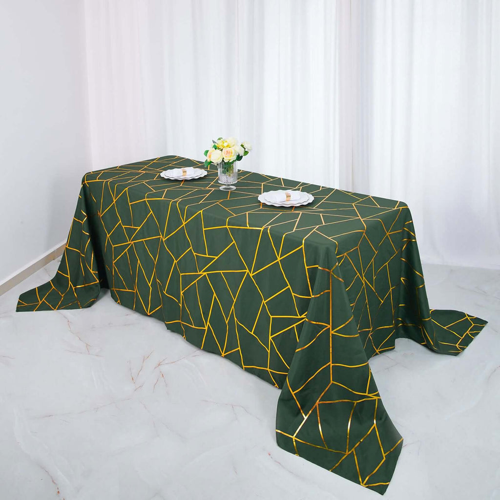 90x132in Rectangular Oblong Polyester Tablecloth Hunter Emerald Green